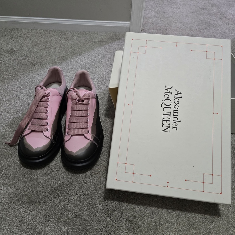 Alexander McQueen Pink and Gray Sneakers “Dip Dye”